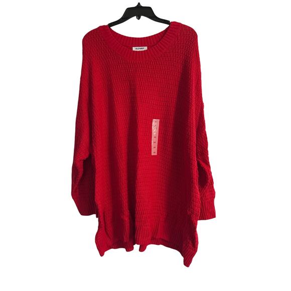 NWT Old Navy Plus Size Women's Red Sweater Tunic Length Size 4X - Picture 1 of 8